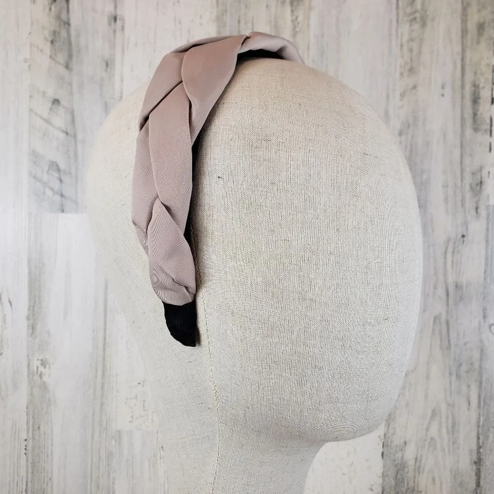 Khaki Woven Braided Headband